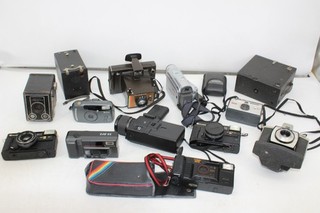 Colección vintage de cámaras de película F x 14 Inc Kodak Cannonmate etc. no probadas