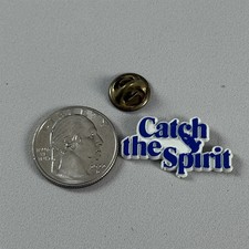 Vintage Catch The Spirit Scuba Diving Blue White Plastic Pin Pinback #55030