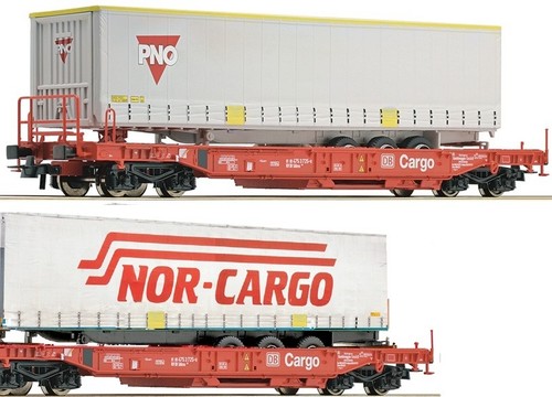 Roco 2x DB CARGO Taschenwagen NEUAUFLAGE #728-2 PNO + NOR Ep.5 NEU 66967.B 66978 | Zustand: Neu