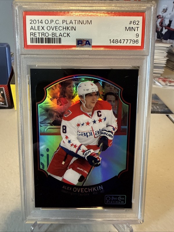 2014-15 O-Pee-Chee OPC Platinum Alex Ovechkin Retro Rainbow Black /100 PSA 9