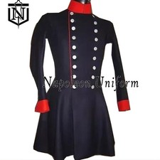 Prussian Army Officer Tunic Piedmonts Costume Navy Blue Wool Coat handmade Coat