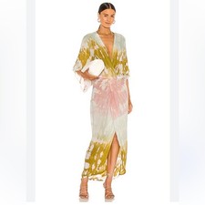 YFB Young Fabulous and Broke Siren Maxi Dress In WILLOWGREEN Geode Wash Sz XS