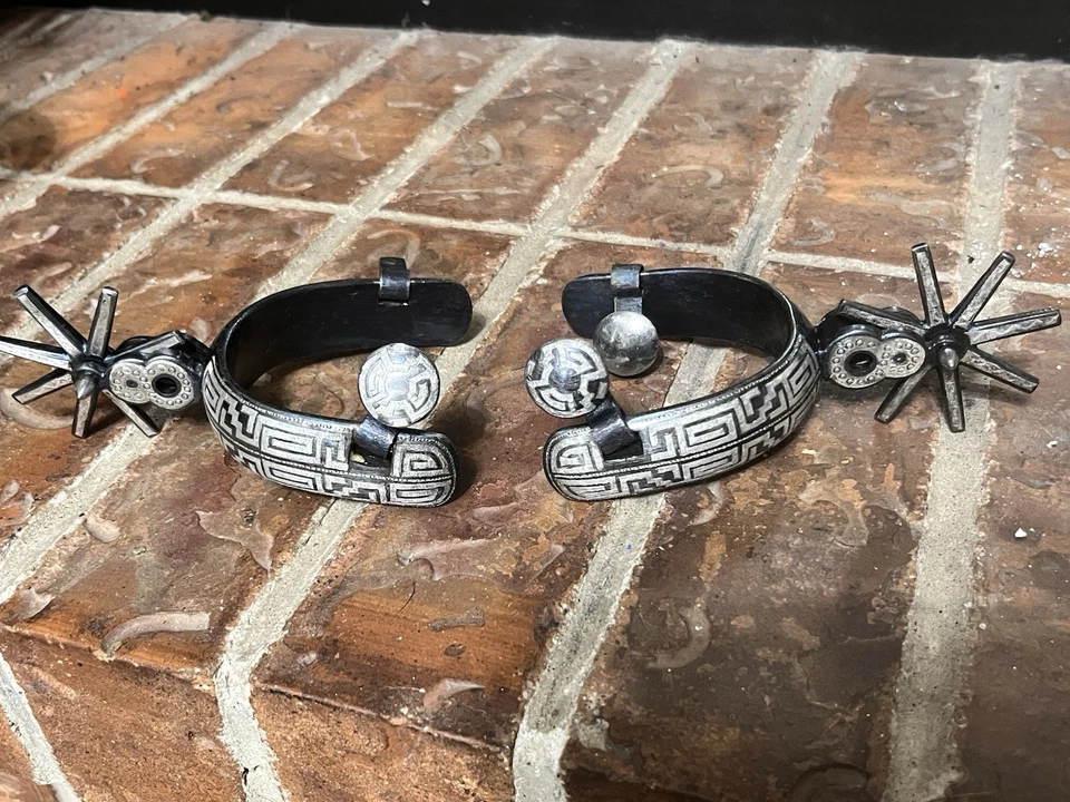 大号古董未使用墨西哥 Charro 马刺 — 第 3/4 张图片