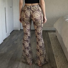 Urban Outfitters Bryan Geometric Retro Disco Pull On Flare Pant Women s X-Small