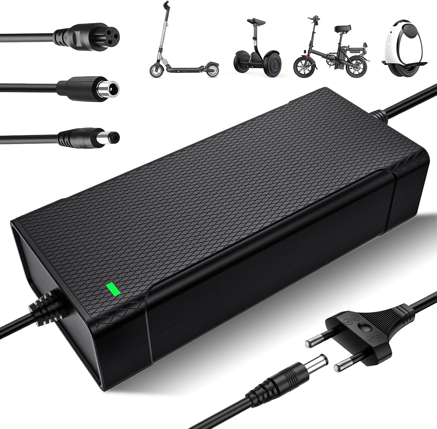 Caricabatterie per Monopattino Elettrico 42V, 2A per Batteria 36V