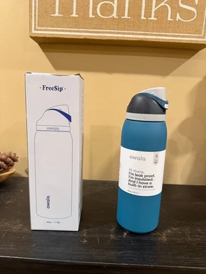 Owala FreeSip 42-oz Stainless Steel Water Bottle Blue Oasis