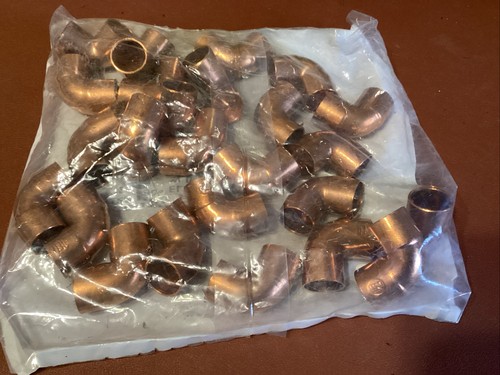 25 Pack Mueller 1/2” Copper Elbow 90 C X C # W01622P25