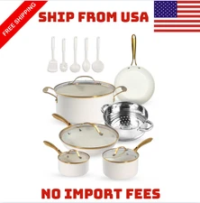 Gotham Steel 15-Piece Nonstick Ceramic Cookware Set with Utensils NEW