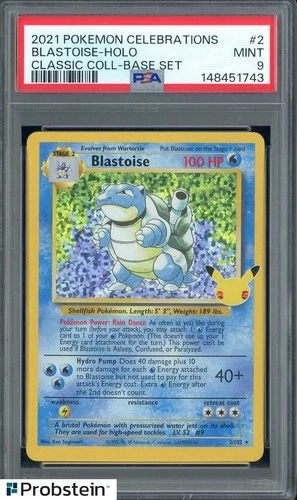 2021 Pokemon Celebrations Classic Coll Base Set #2 Blastoise - Holo PSA 9 MINT