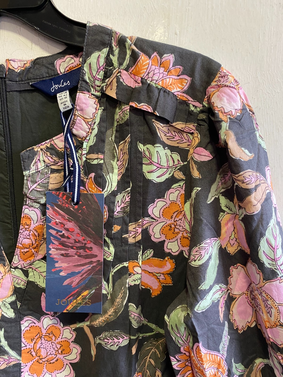 Joules Heather Dress in Grey Floral Multi UK 14 (jo42) image 2