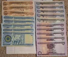 3 x 1,000[1000]5 x 500, 5 x 250, 5 x 50=7,000 Uncirculated Iraq Dinar Auction #3
