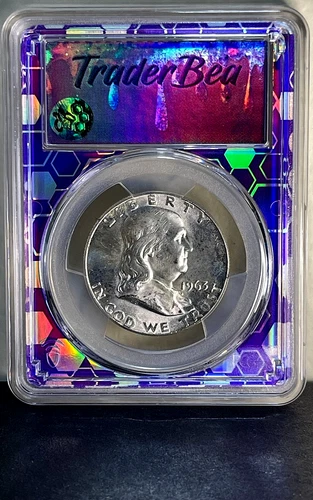 1963 Franklin Silver Half Dollar PCGS MS64-PURPLE CORE!