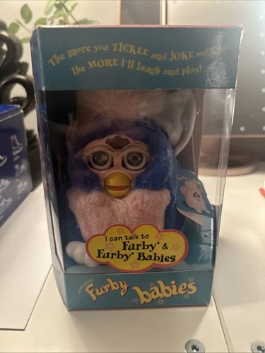 1999 Tiger Electronic Furby Babies Interactive Blue EyesPink Blue Fur