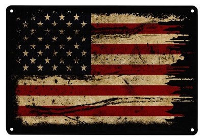 Retro Metal Tin Sign Wall Decoration with American Flag Pattern, Used for Bar...