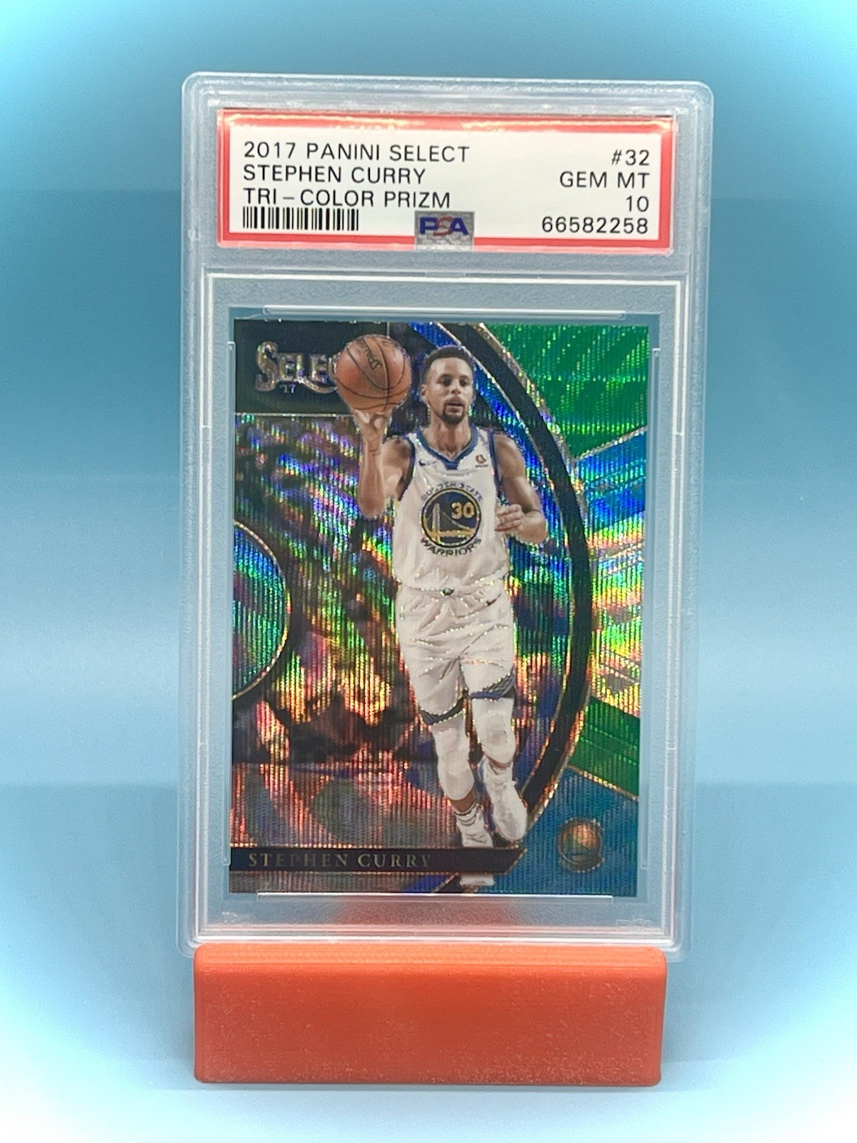 2017 Select Steph Curry #32 Tri Color Prizm PSA 10 SP