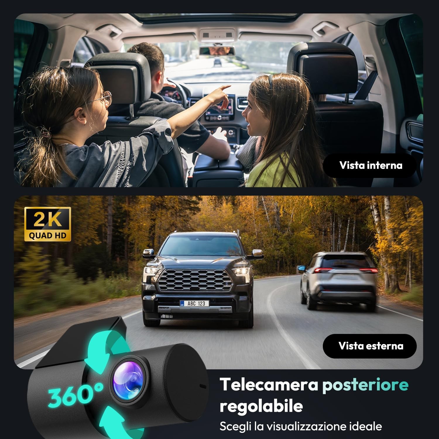 Botslab Dash Cam Auto 4K Fronte Retro Starvis Adas Wdr 64gb GPS Integrato WIFI - Miniatura 4