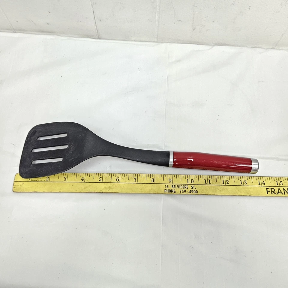 KITCHENAID Black & Red Slotted Cooking Spatula Turner Flipper Utensil 14” - Image 4 of 4