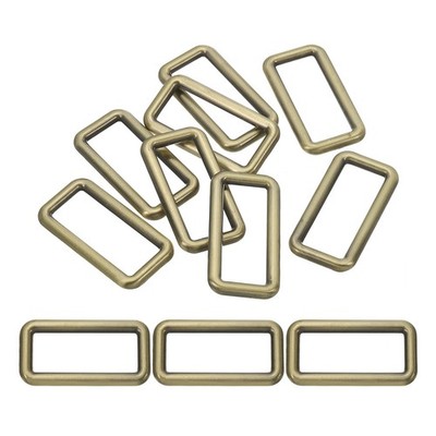 8 Pcs 1-1/2'' / 38mm Flat Metal Rectangle Rings Buckle Square Loop, Bronze