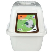 Caja de arena grande con capucha para gatos cerrada control de olores filtro de zeolita NUEVO