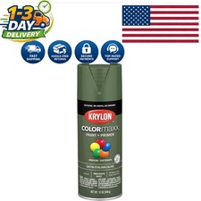 Indoor/Outdoor Use KRYLON ColorMaxx Satin Olive Green 12oz Spray Paint  Primer