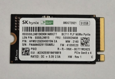 SK HYNIX 512GB M.2 2242 42MM NVME PCIE GEN 3 X4 TLC SSD - Black