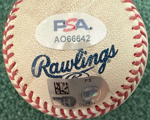 TEOSCAR HERNANDEZ SIGNED BALL GAME USED DODGERS 2024 (ANDY PAGES) MLB & PSA/DNA - Picture 11 of 16