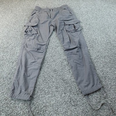 John Elliott Pants Mens 1 S Gray Cargo Utility Army Drawstring Jogger Sweatpants