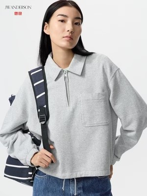 Uniqlo JW Anderson Sweat Half-Zip Shirt XS-XXL Women 4 Colors