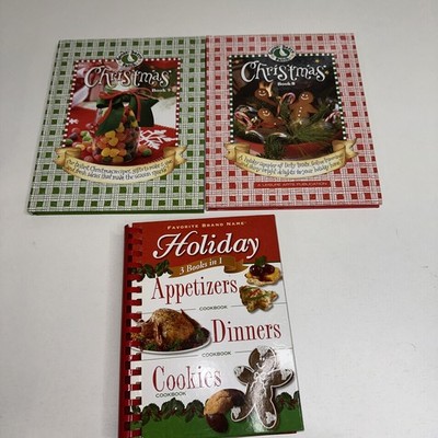 Lot Of 3 Christmas Cookbooks 2 Gooseberry Patch & Favorite Brand Name Holiday