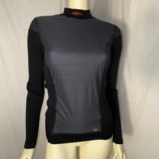 Craft Pro Warm Base Layer Top Women’s Small  Black Gray Thermal Long Sleeve Comp