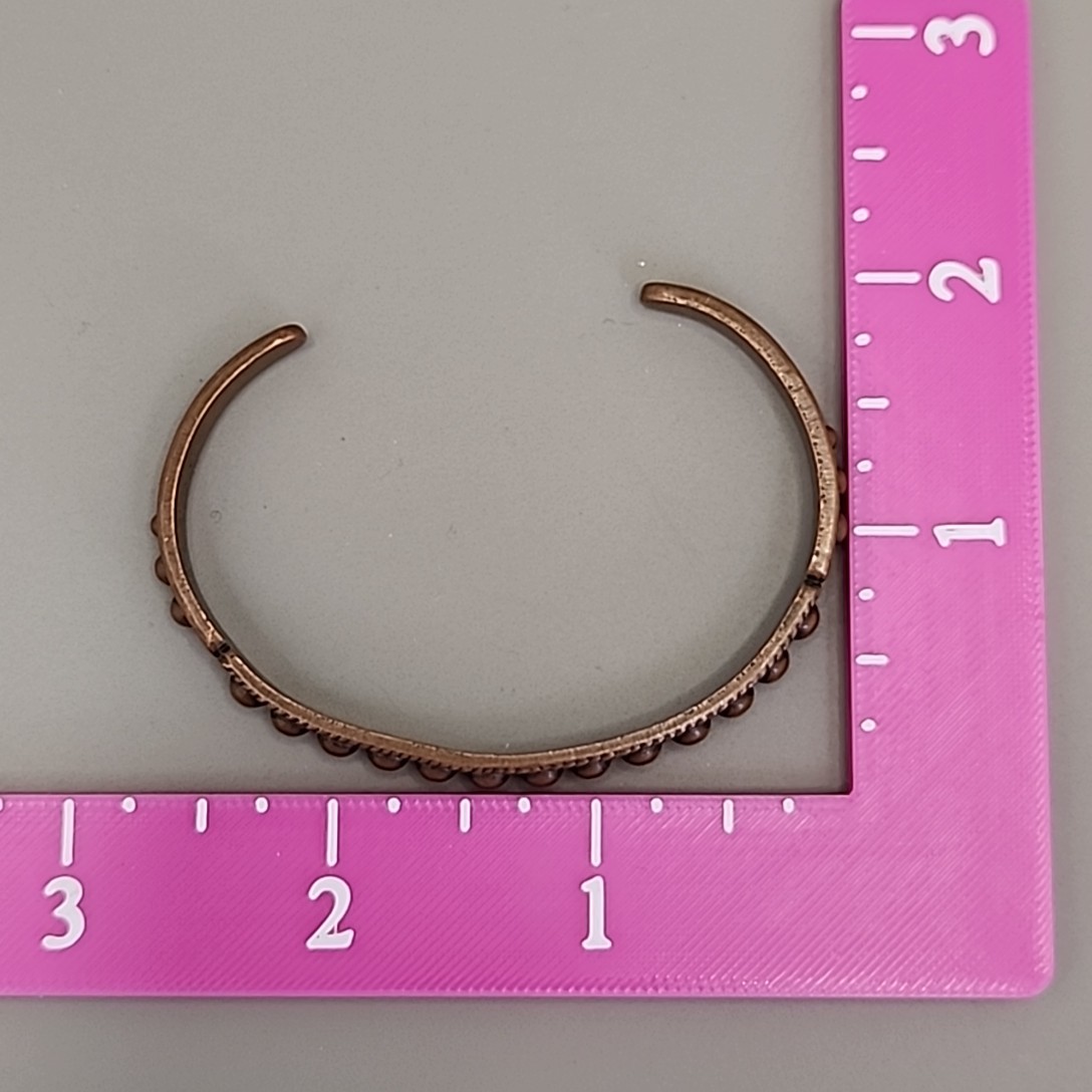 Vintage Solid Copper Cuff Bracelet Brown Pebbled … - image 8