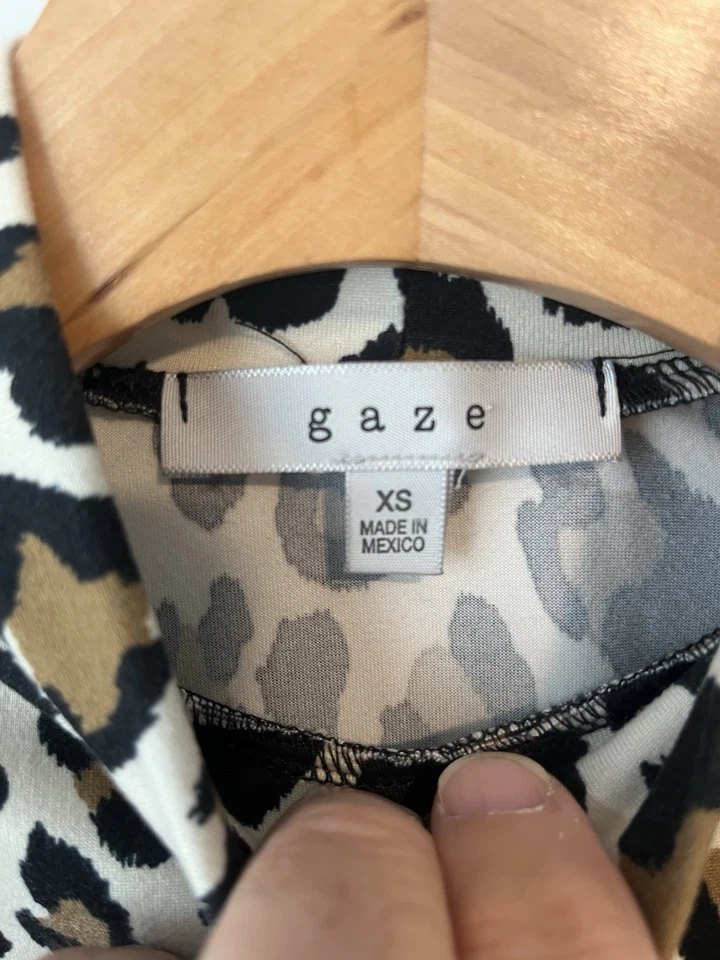 Top Gaze Estampado Leopardo Mujer XS Cuello Alto Ligero Capas Neutro Boho Foto 4 de 4