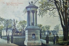 New Haven,  CT. The Bennet Memorial Fountain  - 1910s Postcard