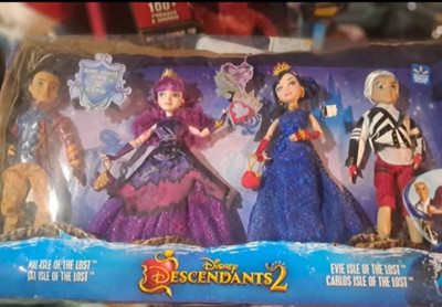 Disney Descendants 2 Doll Set Jay Evie Mal Carlos Royal Yacht Outfits 4 Pack