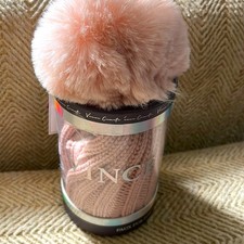 Vince Camuto Faux Fur Pom Pom Beanie in original packaging BLUSH