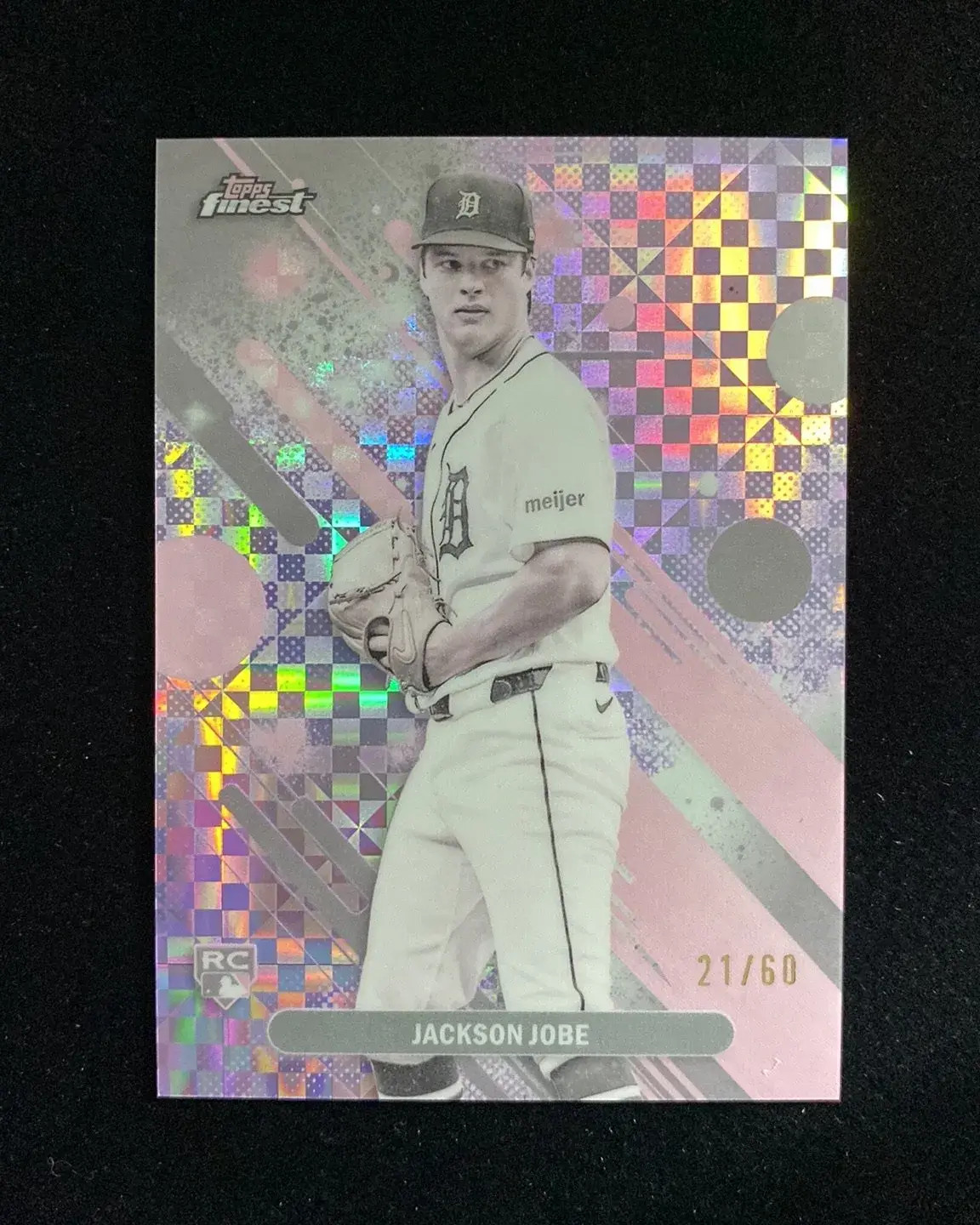 2025 Topps Finest Common Pearl Checkerboard #35 Jackson Jobe RC Rookie 21/60 HD