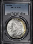 1904-O Morgan Dollar PCGS MS-64 - Violet & Orange Obverse Rim Toning!