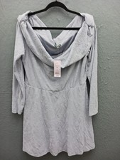 Wild Fable Women XXL Dress Blue Floral Cowl Neck Long Sleeve Mini Stretch Party