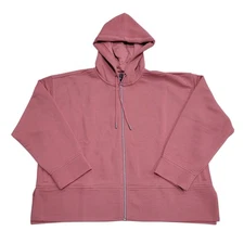 DKNY Women's Tech Pockets Full-Zip Soft Ottoman Hooded Jacket