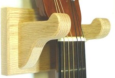 Oak Wooden Guitar Hanger Wall Mount Stringed Instrument Display -Unfinished Wood
