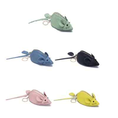 Genuine Leather *Adorable MOUSE POUCH-MAKEUP BAG-PURSE* Choose your color