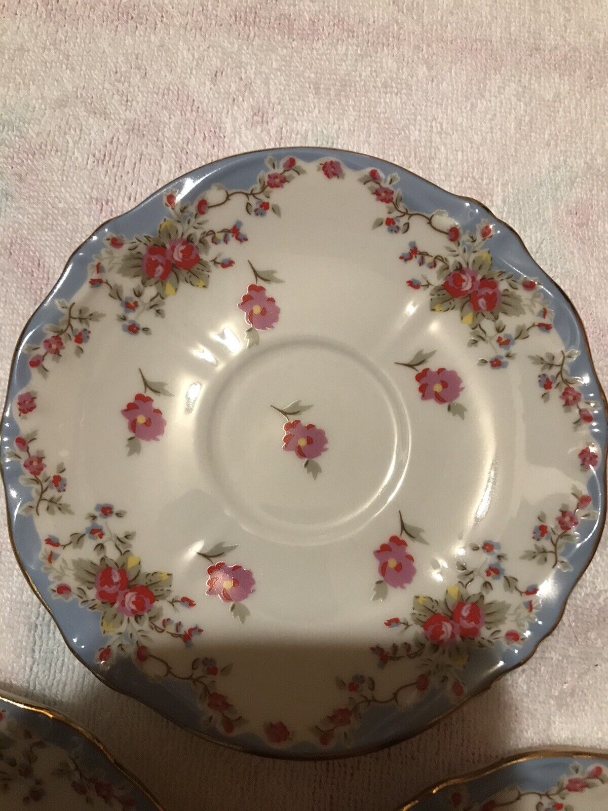 Grace Teaware Floral fined porcelain Dessert plates. Set Of 8 Plates.