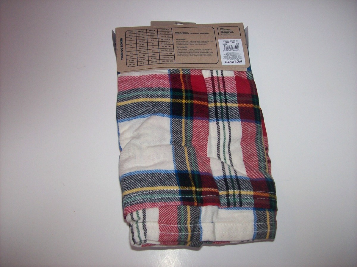 ジャック Old Navy Pajama Boxer Shorts Men's Tartan White New | eBay