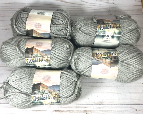 Lion Brand Hometown Dallas Grey 5oz 81yd Super Bulky Acrylic Yarn (5 Skeins) - 第 1/5 張圖片