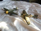 2 VINTAGE DINKY DIECAST AEROPLANES, JUNKERS JU 87 B NO-721, SPITFIRE MKII NO-719