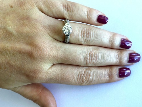 New Barkev's 14K White Gold 0.50cttw Diamond Ladies Engagement Ring Size 6.25 - Picture 5 of 12