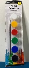 Jot  s Children  s Washable 6 Color Paint Set w Paint Brush Primary  Neon Colors