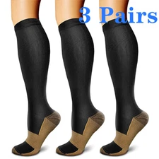 20-30 mmHg Compression Stockings for Men and Women Knee High Length Closed Toe