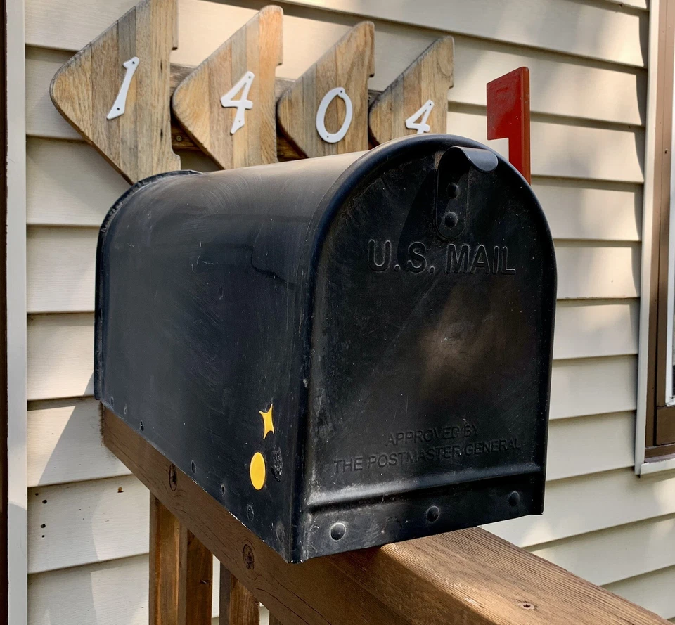 "Buzón grande de granja rural de EE. UU. acero negro 22"" x 11"" sin abolladuras hecho en EE. UU." Foto 3 de 4