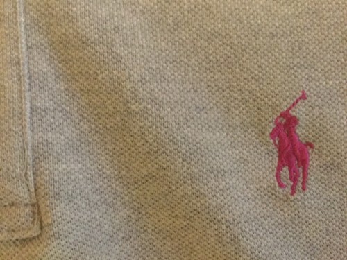 Ralph Lauren skinny Polo top Ladies Small, in grey with purple logo, worn once - Picture 3 of 5